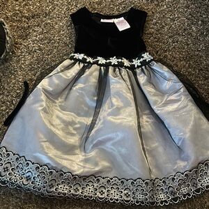 Elegant Black and Silver Kids Dress